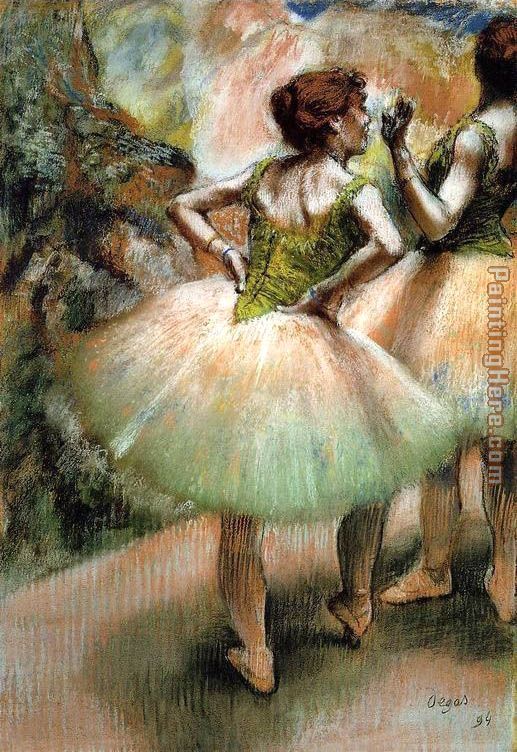 Dancers, Pink and Green I painting - Edgar Degas Dancers, Pink and Green I art painting